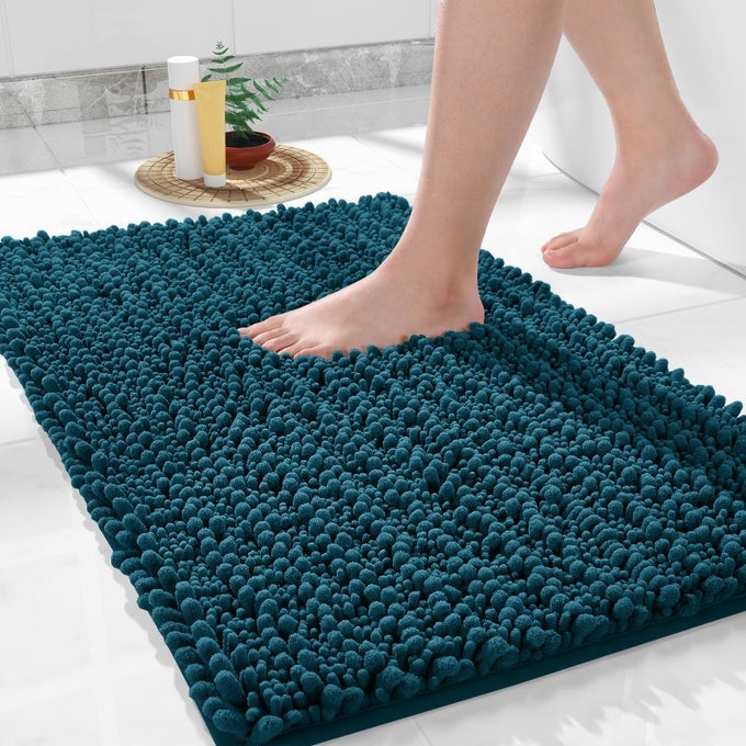 BATH MATS FOR BATHROOM 362 X 24 SOFT SHAGGY LARGE SIZE BATH RUG NONSLIP SUPER ABSORBENT AND THICK MACHINE WASHABLE QUICK DRY SHOWER RUG BATH MAT FOR BATHROOM FLOOR RUSTIC TURQUOISE