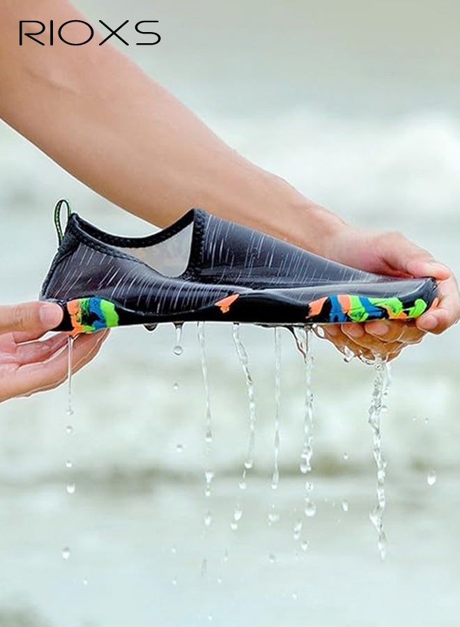 RIOXS Unisex Quick-Dry Water Shoes, Women's Non-Slip Water Sports Shoes, Lightweight and Flexible Ultra-Thin Soles, Soft Mesh Upper for Rapid Drainage, Low-Cut Water Socks, for Swimming, Diving, Surfing, Yoga, Beach Activities, Outdoor Rivers, Kayaking, Swimming Pools, Fishing, Wading, and Hiking, Black - Image 5