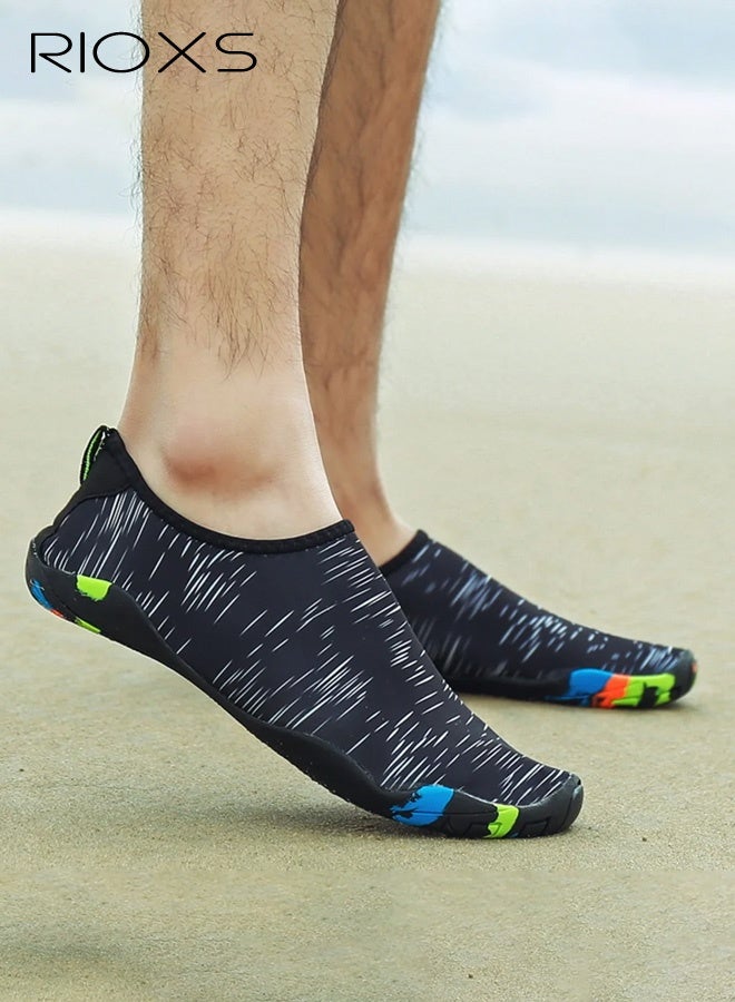 RIOXS Unisex Quick-Dry Water Shoes, Women's Non-Slip Water Sports Shoes, Lightweight and Flexible Ultra-Thin Soles, Soft Mesh Upper for Rapid Drainage, Low-Cut Water Socks, for Swimming, Diving, Surfing, Yoga, Beach Activities, Outdoor Rivers, Kayaking, Swimming Pools, Fishing, Wading, and Hiking, Black - Image 3