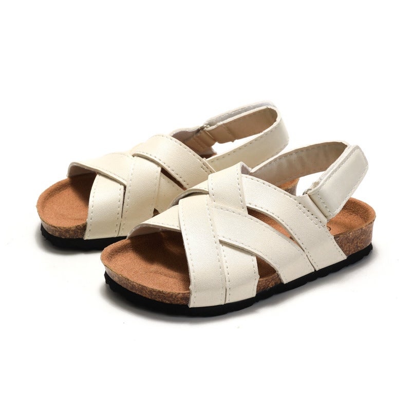 Ruizu Spring and Summer Children's Cork Sandals Student Boys' One-word Shoes Baby Girls' Flip Flops Trendy Beach Korean Style - Image 3
