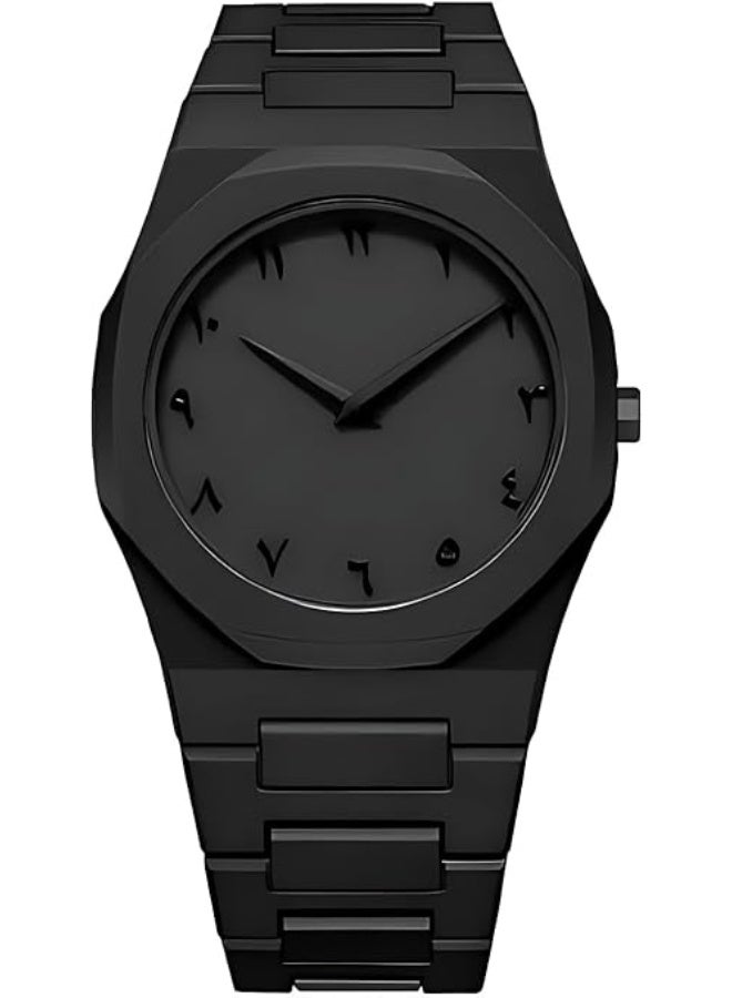 Ocarbone Men's Watch - Dark Black - Arabic Numerals - Water Resistant - Image 1