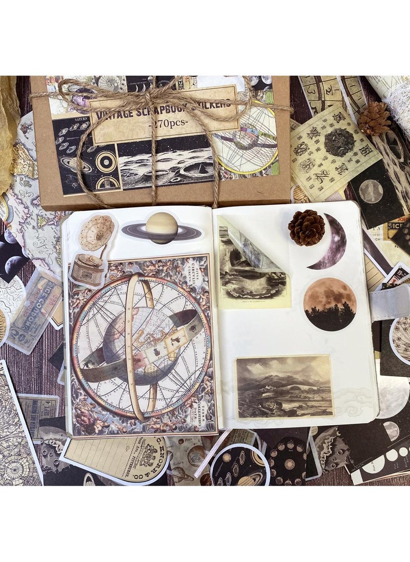 Y&D - 270 Pcs Vintage Material Pack Stickers-(Memory Space) For Hand Ledger Diy Stickers - Image 1