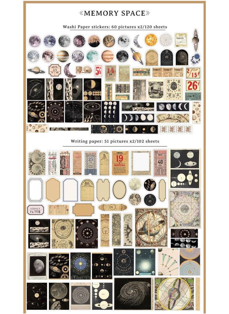 Y&D - 270 Pcs Vintage Material Pack Stickers-(Memory Space) For Hand Ledger Diy Stickers - Image 1