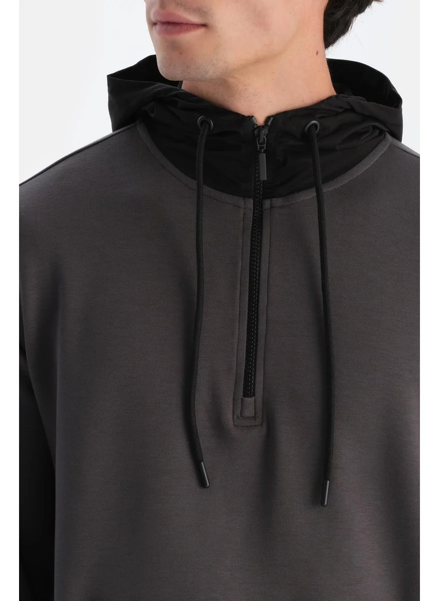 داجي Anthracite Men's Hooded Modal Sweatshirt