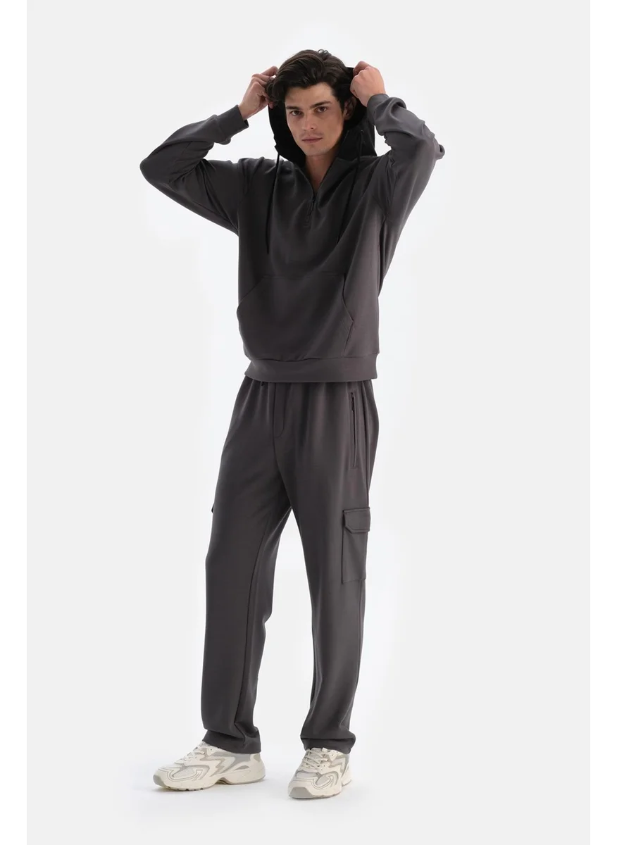 داجي Anthracite Men's Hooded Modal Sweatshirt