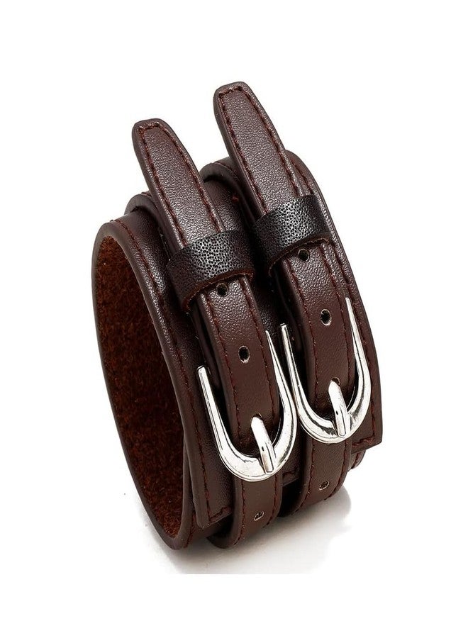 THE MEN THING DUSKFANG STRAP BROWN - Genuine Braided Leather Bracelet Set for Men & Boys (8 inch) - Image 5