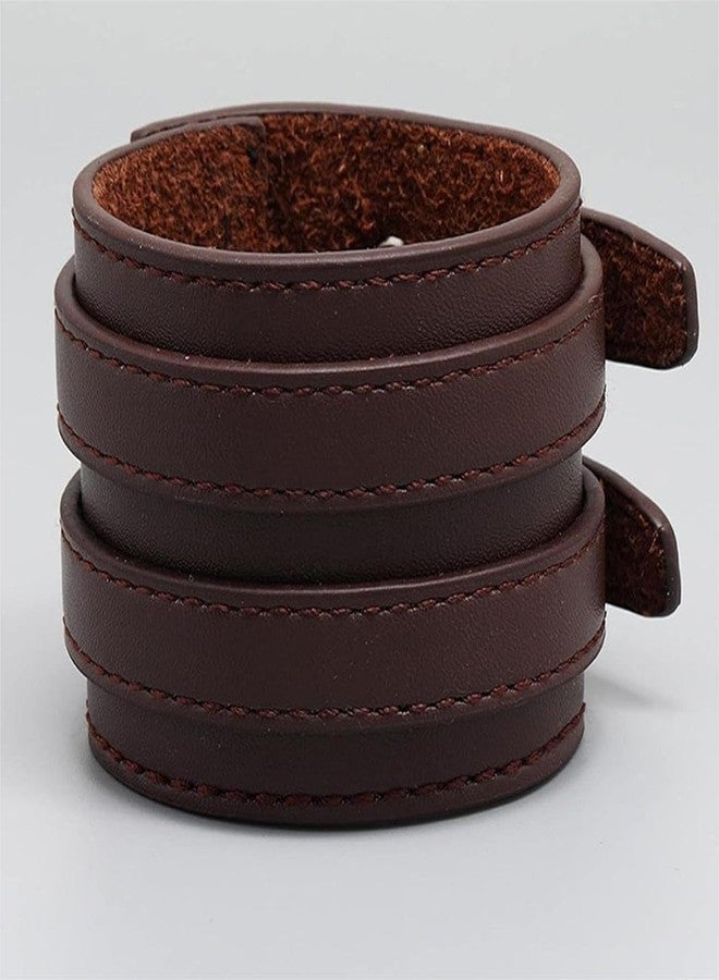THE MEN THING DUSKFANG STRAP BROWN - Genuine Braided Leather Bracelet Set for Men & Boys (8 inch) - Image 4