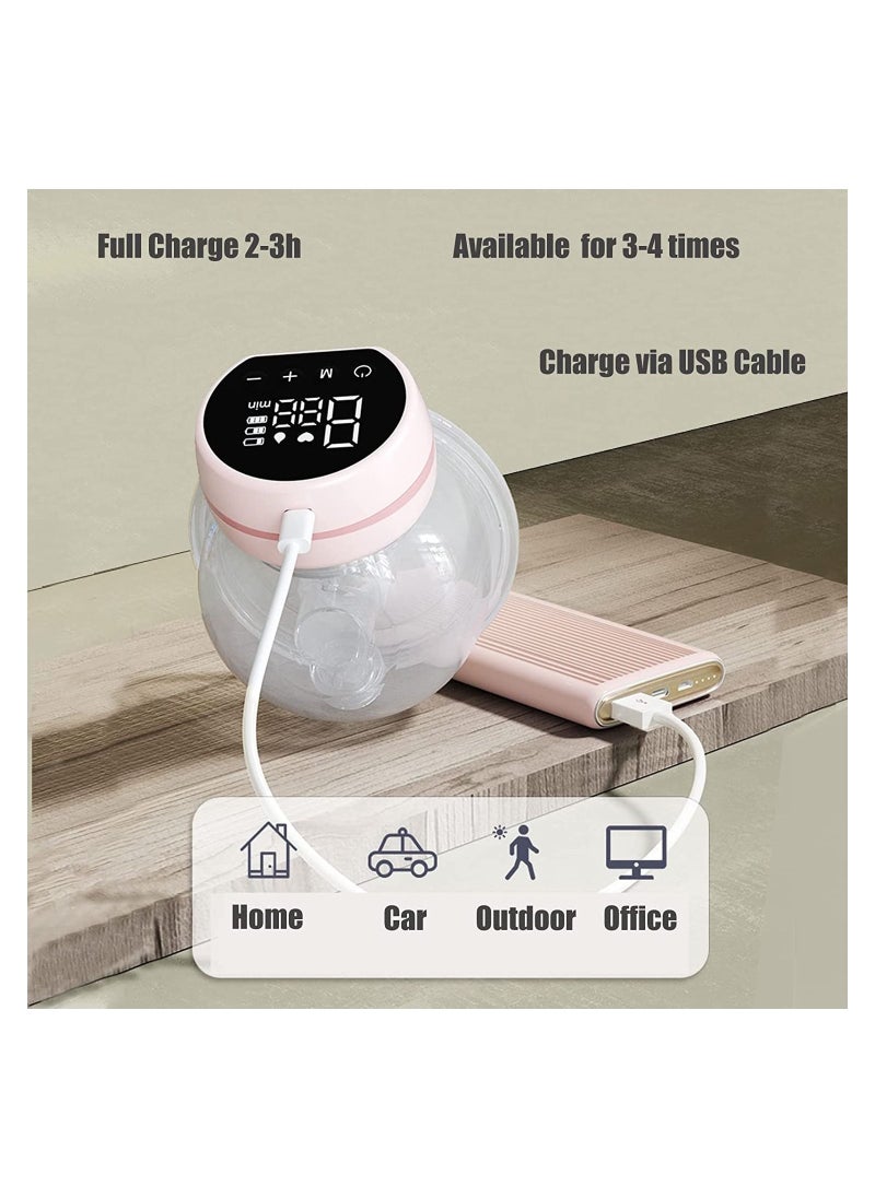 Gonice Wearable Hands Free Breast Pump Wireless Portable Low Noise Invisible Electric Integrated Breast Pump Leel Extractor with LED Display  - Image 5