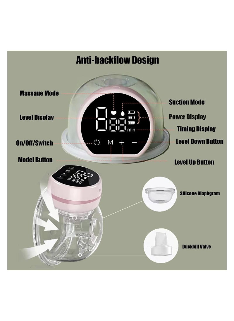 Gonice Wearable Hands Free Breast Pump Wireless Portable Low Noise Invisible Electric Integrated Breast Pump Leel Extractor with LED Display  - Image 3