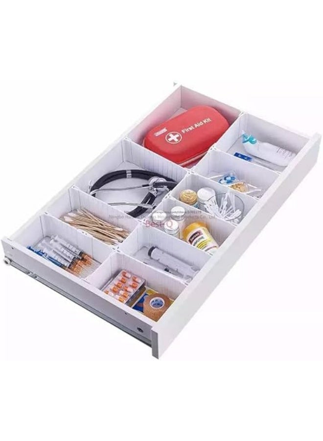 مجموعة منظم تخزين شبكي لتقسيم درج قابل للتعديل بتصميم مستطيل من 4 قطع - Image 5