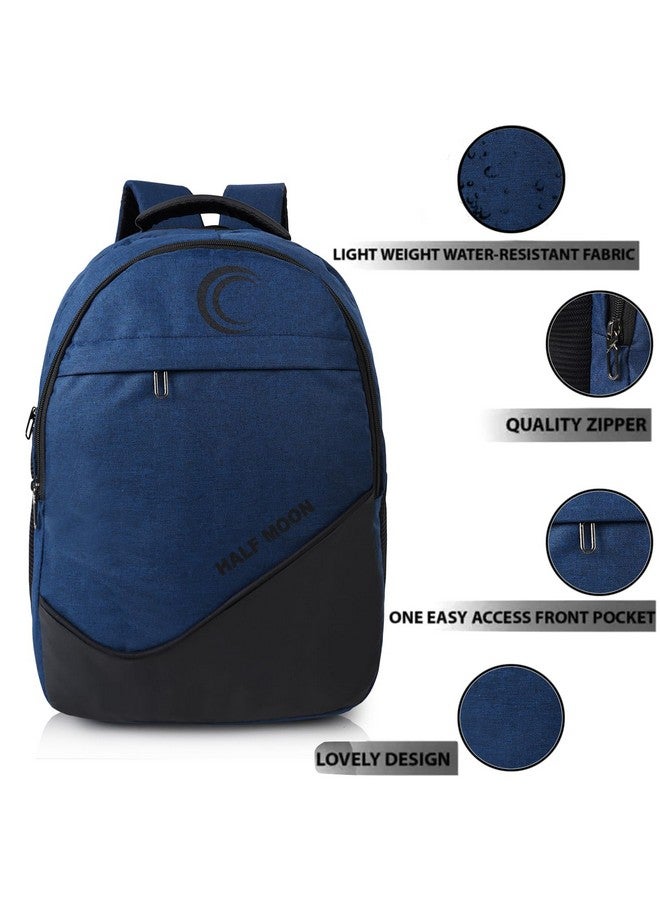 Half Moon Half Moon 30L Water Resistant 15.6 Inch Laptop Backpack For Men's|School Bag For Boys Girls|Office Bag Pack For Men's/Office Back Packed For Women's With Padded Laptop Compartment (Navy Blue), Medium  - Image 2