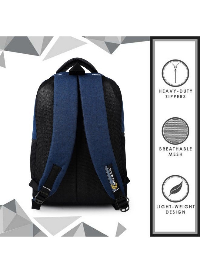 Half Moon Half Moon 30L Water Resistant 15.6 Inch Laptop Backpack For Men's|School Bag For Boys Girls|Office Bag Pack For Men's/Office Back Packed For Women's With Padded Laptop Compartment (Navy Blue), Medium  - Image 4