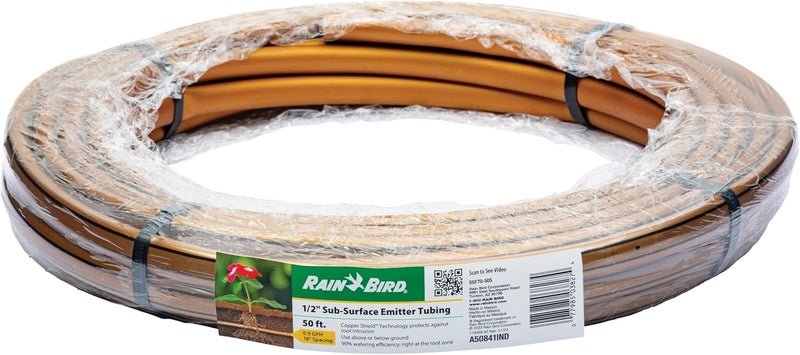 Rainbird SSF70-50S Drip Irrigation Pressure Compensating 1/2" (0.700" OD) Sub-Surface Emitter Tubing with Copper Shield Technology, 18" Emitter Spacing, 50' Roll - Image 5