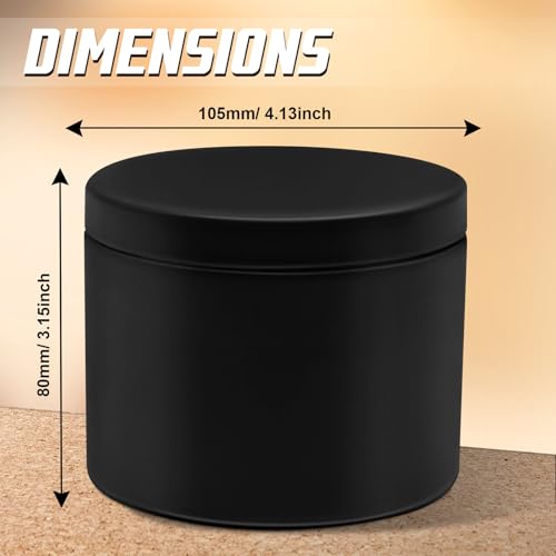 YJHSS 12Pack 16oz Candle Tins with Lids Metal Candle Jars for Candle Making Empty Containers Vessels Bulk for Small Business Beginners DIY Storage Black - Image 3