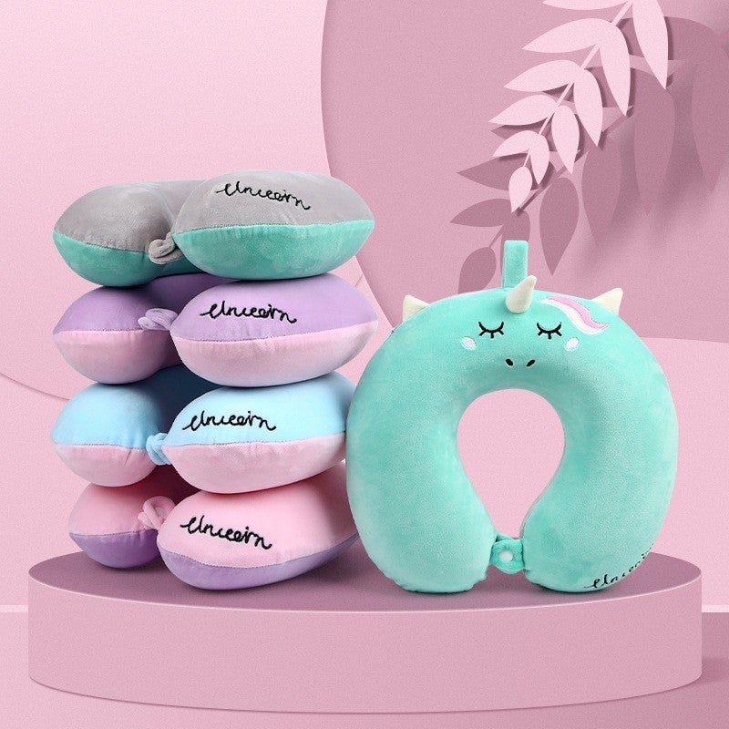 Cute Cartoon U-Shaped Pillow Memory Foam Portable Unicorn Travel Outdoor Neck Pillow Office Artifact Nap Pillow - Image 2