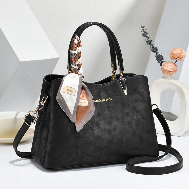 Women's PU Tote Bag with Zipper Closure and Multi-Pocket Interior - Image 4