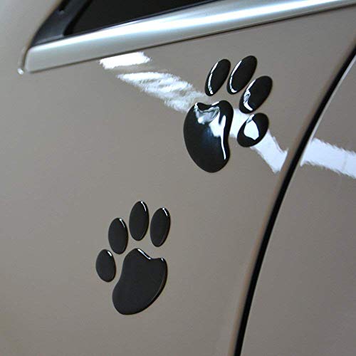 LZLRUN 4PCS Black 3D Chrome Dog Paw Footprint Sticker Decal Auto Car Emblem Decal Decoration - Image 3