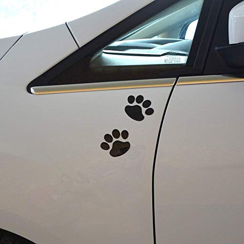LZLRUN 4PCS Black 3D Chrome Dog Paw Footprint Sticker Decal Auto Car Emblem Decal Decoration - Image 2