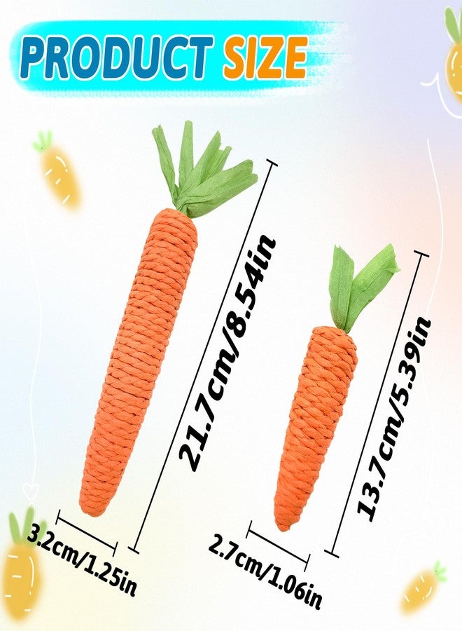 Andiker 2PCS Cat Chew Toys, 1 Small&1 Large Carrot Shapes Cat Rope Toys with Sounding Parcels Interactive Cat Toys for Indoor Cats and Kittens for Biting Chewing Keeping Teeth Clean - Image 2