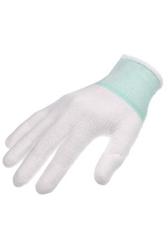 Y&D 12 Pairs Quilting Grip Gloves Household Machine Sewing for Free-Motion Finger White Nylon Quilters Free Motion (Green Medium Size)  - Image 3