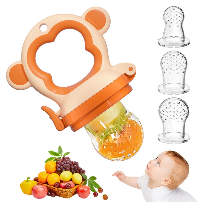 kismube Baby Fruit Feeding Teether Chew Bag with Silicone Nipple - Safe & BPA-Free for Infants 3-6 Months - Image 5