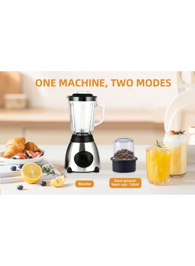Tradeo 2-in-1 Electric Blender 1000W – High-Speed with 5 Stainless Steel Blades, 1.5L Large Capacity Jar, Smoothies, Juices, Shakes & Soups – Powerful & Easy-to-Clean Home Kitchen Appliance. - Image 3