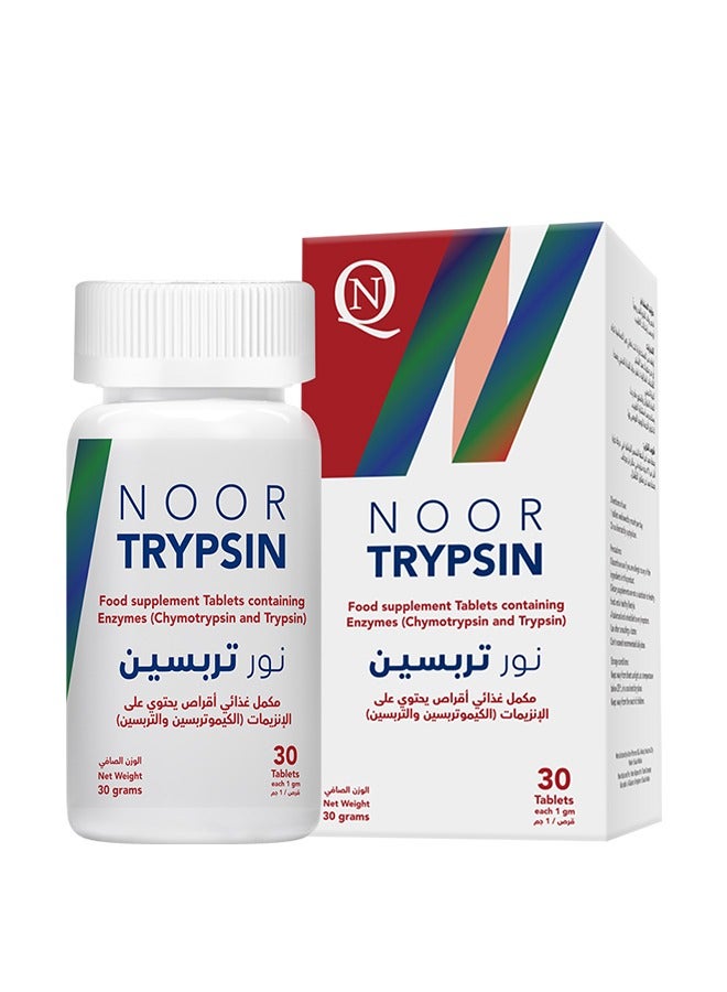 Noor AlQmar Noor Trypsin For Accelerating Healing And Effectively Reducing Inflammation Safely - 30 Tablets - Image 1