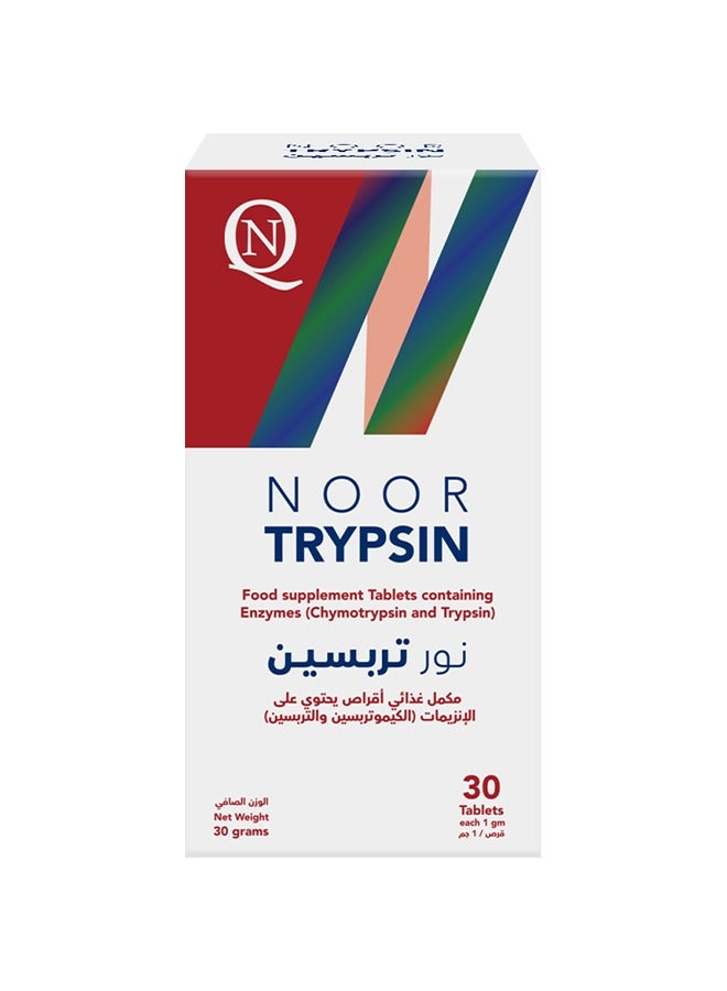 Noor AlQmar Noor Trypsin For Accelerating Healing And Effectively Reducing Inflammation Safely - 30 Tablets - Image 2