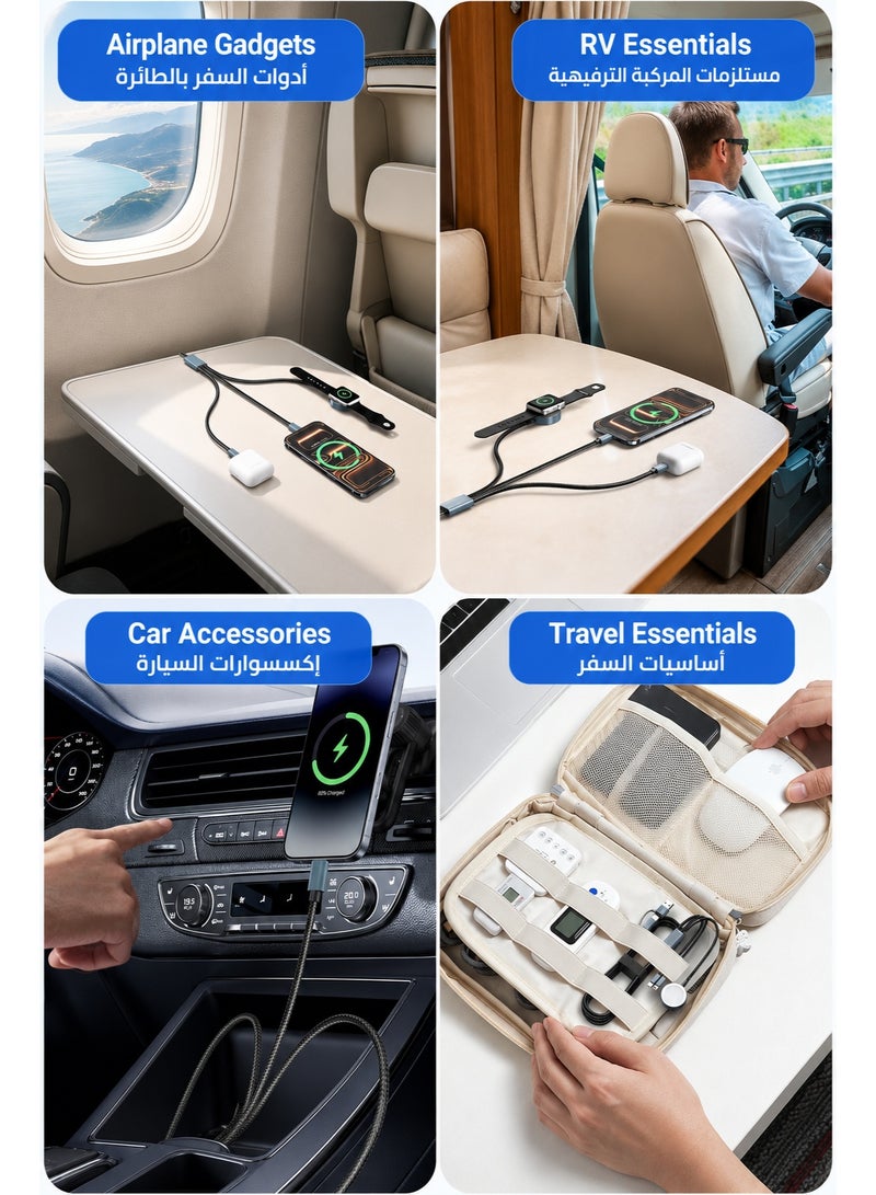 SIGood Charging CableAirplane Travel Essentials 2026,Multi Charging Cable for Apple Watch Charger/iPhone Charger/USB C Charger,Cruise Gadgets RV Essentials for iWatch 10-2/iPhone 17-11/Samsung S25,for Sony PSP Cables-4FT/120CM - Image 3