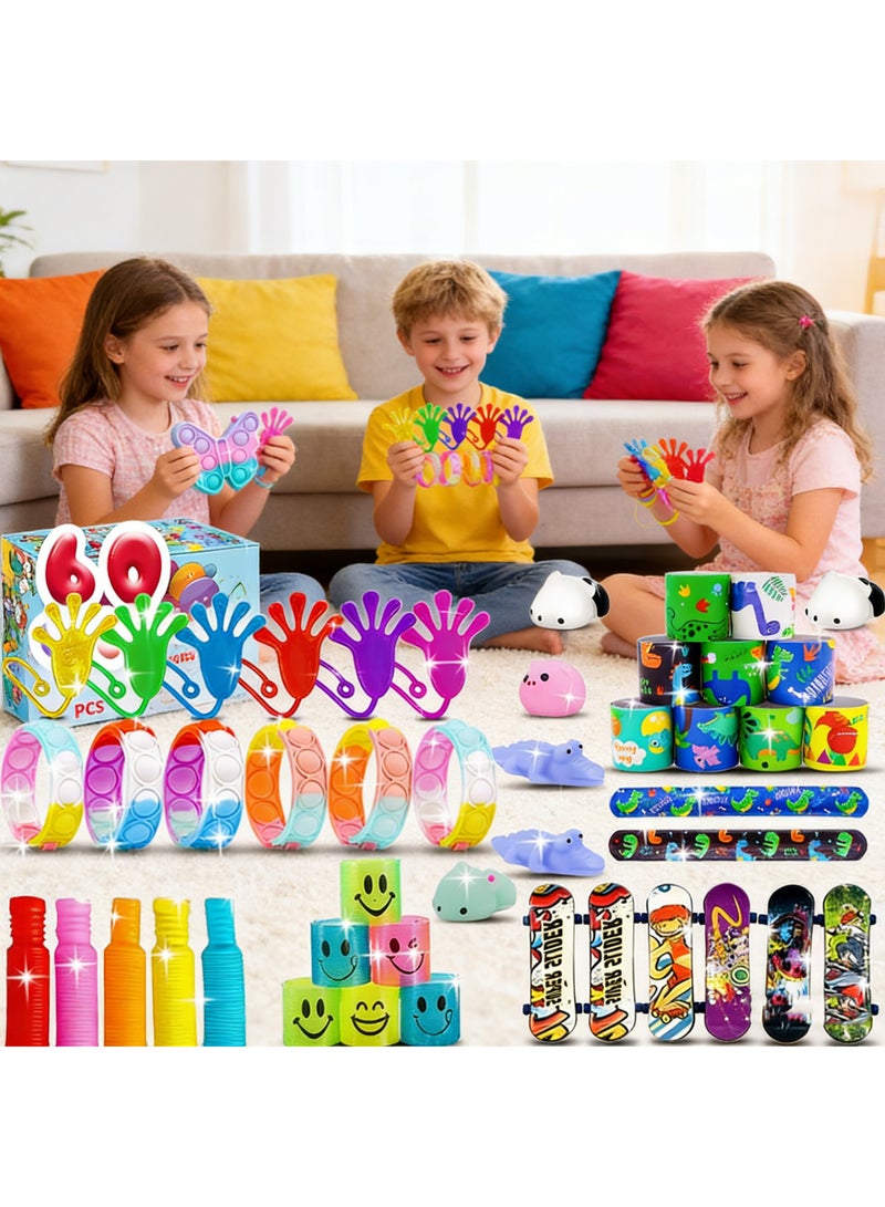 60 PCS Fidget Toys Set, Pop It Sensory Fidget Toys Pack, Stress Relief & Anxiety Relief Toys for Kids & Adults, Perfect Party Favors & Gifts - Image 5