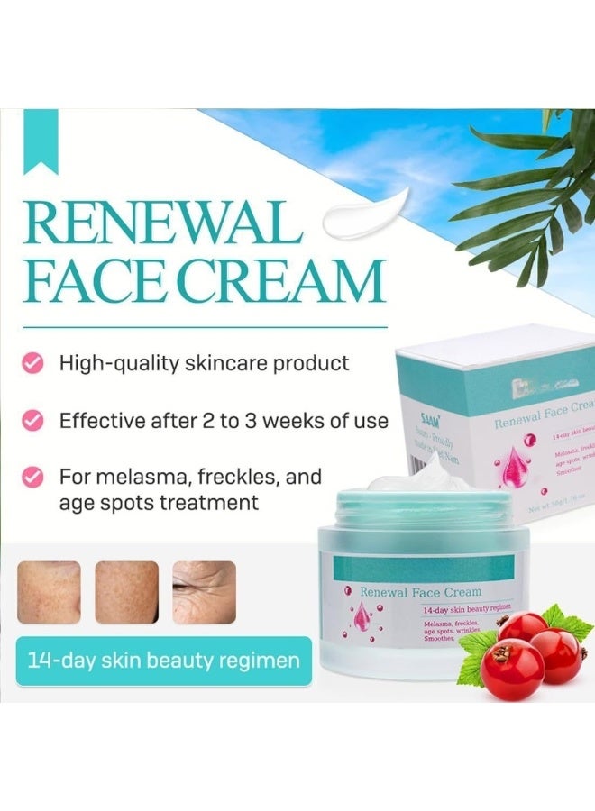Saam Crafts Face Cream，Saam -Crafts Cosmetics Cream Dark Spots Cream,Saam Renewal Face Cream for Melasma and Freckles Treatment for All Skin Types,Anti-wrinkle Face Cream,Korean Saam -Crafts Renewal Face Cream -50g - Image 1