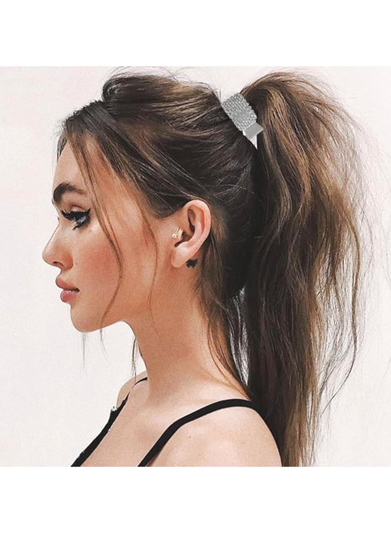 Goolsky مشابك شعر صغيرة بحجم 1.77 بوصة لذيل الحصان العالي، مشابك شعر على شكل سمكة قرش مرصعة بالأحجار الكريمة للنساء ذوات الشعر الطويل والسميك (عبوة من 3) - Image 3