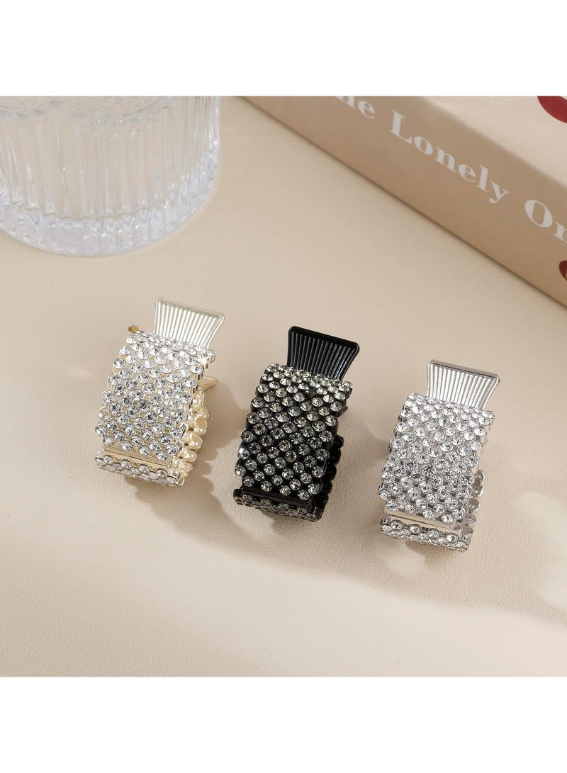 Goolsky مشابك شعر صغيرة بحجم 1.77 بوصة لذيل الحصان العالي، مشابك شعر على شكل سمكة قرش مرصعة بالأحجار الكريمة للنساء ذوات الشعر الطويل والسميك (عبوة من 3) - Image 5