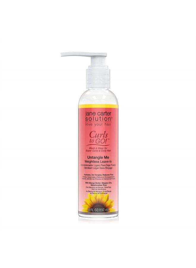 JANE CARTER SOLUTION Curls to Go Untangle Me Weightless Leave-In Conditioner (8oz) - Nourishing, Moisturizing, No Buildup - Image 1