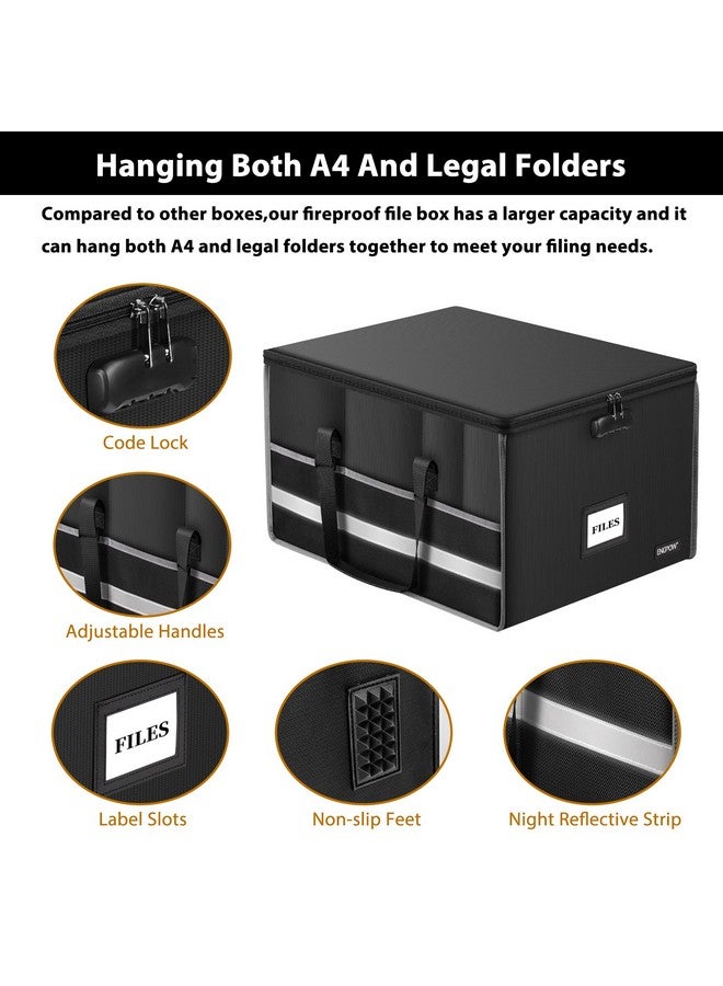 ENGPOW File Box With Lock Fireproof Document Box File Storage Organizer Box With Inserts And Mesh Pocketscollapsible Portable Large Filing Box File Cabinet For Hanging Both Letter And Legal Folders - Image 4