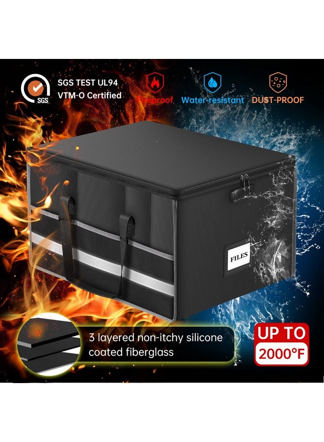 ENGPOW File Box With Lock Fireproof Document Box File Storage Organizer Box With Inserts And Mesh Pocketscollapsible Portable Large Filing Box File Cabinet For Hanging Both Letter And Legal Folders - Image 5