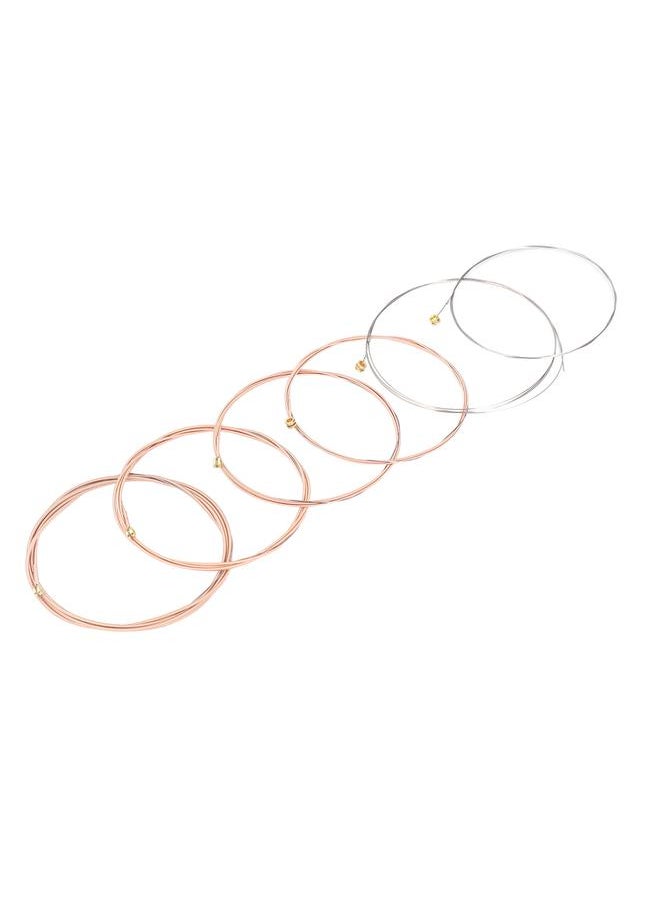 6Pcs Folk Guitar String Hex Alloy Ultra Thin Phosphate Copper Coating Gold Beads Acoustic Guitar String SK12