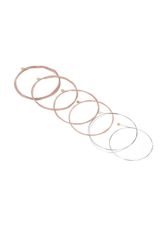6Pcs Folk Guitar String Hex Alloy Ultra Thin Phosphate Copper Coating Gold Beads Acoustic Guitar String SK12
