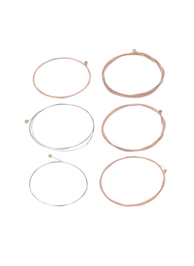 6Pcs Folk Guitar String Hex Alloy Ultra Thin Phosphate Copper Coating Gold Beads Acoustic Guitar String SK12
