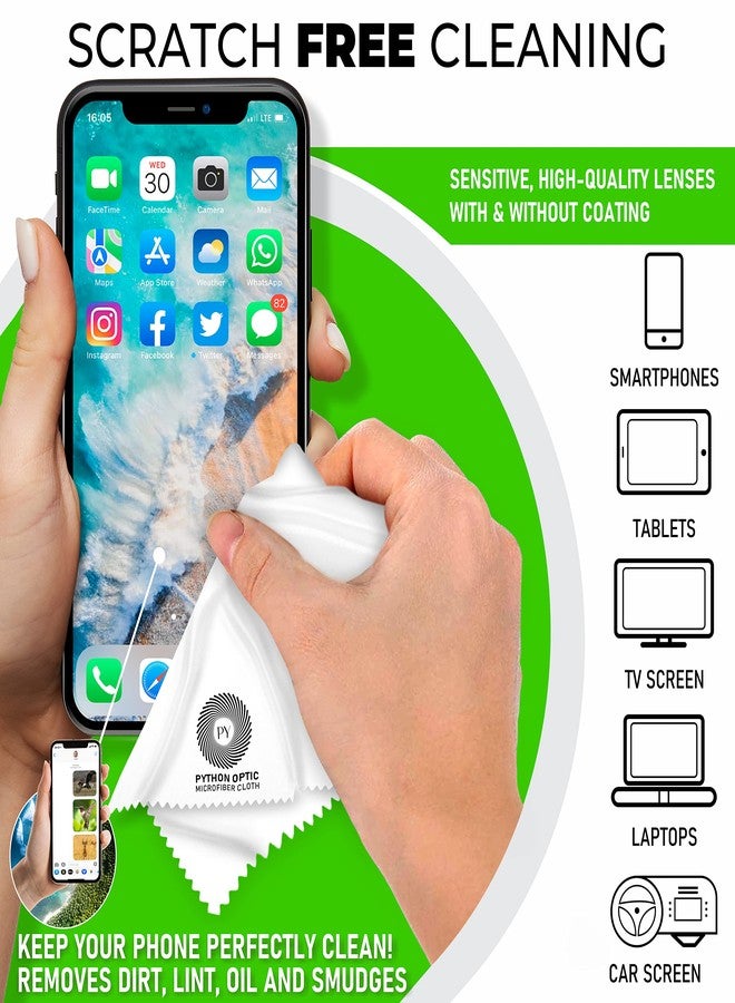 PYTHON OPTIC PRO Optical Cleaning Cloth - Large Outdoor Premium Lens Cloths with Pouch Protects all Cameras Binoculars Spectacles TV Laptops & Electronics - Extra Safe Scratch-Free Cleaning Cloth for - Image 2