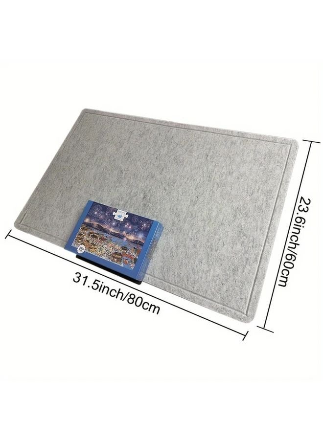 Foldable Jigsaw Puzzle Mat With World Map Light Grey 80x60cm Portable Tiltable Board - Image 1