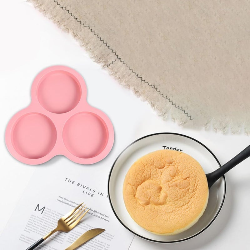 2pcs Silicone Baking Mold Set, Non-stick Muffin and Cake Pans with 3-cylinder Shape, Blue and Pink, Heat Resistant Bakeware for Dessert Making and Home Baking - Image 4