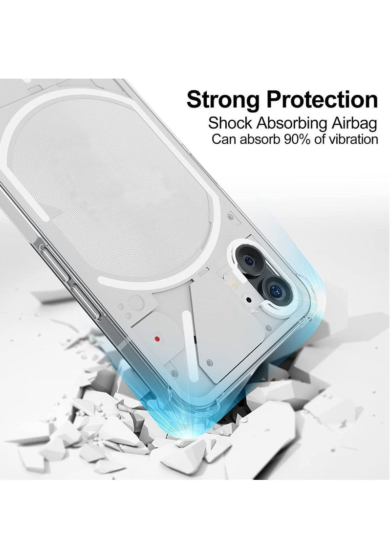 ELTRAZONE Nothing Phone 1 Case with 2 Pack Tempered Glass Screen Protector, Crystal Clear TPU Silicone Case with Airbag Corners, Drop Protection Cover For Nothing Phone 1 - Image 4