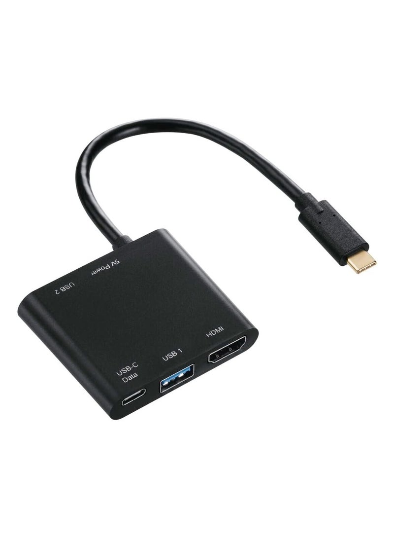 Hama 135729 4-in-1 USB-C Multiport Adapter for 2x USB 3.1, HDMI and USB-C - Image 1