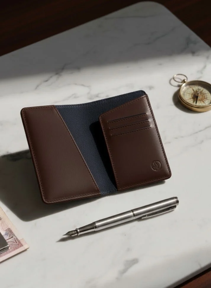 Brown Voyage Leather Passport Holder