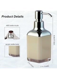 Happy Home Acrylic Liquid Handwash Soap Dispenser Pump for Bathroom, Hand wash refillable Bottle 320Ml-(Beige)  - Image 2