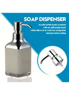 Happy Home Acrylic Liquid Handwash Soap Dispenser Pump for Bathroom, Hand wash refillable Bottle 320Ml-(Beige)  - Image 4