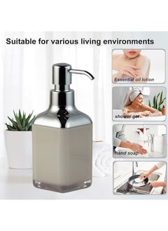 Happy Home Acrylic Liquid Handwash Soap Dispenser Pump for Bathroom, Hand wash refillable Bottle 320Ml-(Beige)  - Image 3