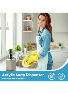 Happy Home Acrylic Liquid Handwash Soap Dispenser Pump for Bathroom, Hand wash refillable Bottle 320Ml-(Beige)  - Image 5