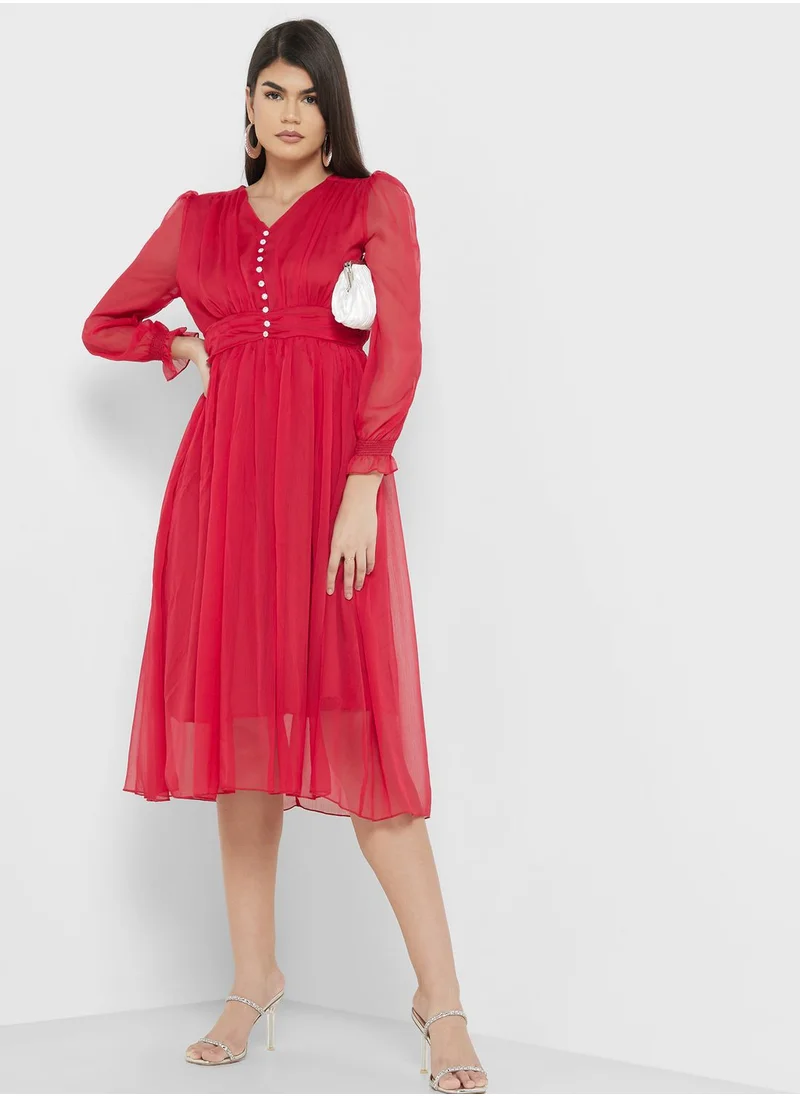 ELLA Ruched A-Line Dress